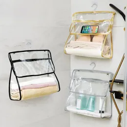Förvaringspåsar hushåll badrum vattentät väska underkläder samling transparent pvc dammtät hängande arrangör