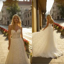 2024 Nuovi abiti da sposa APPLICILI SEXY SWEETHART APPLICI DELLA MAGLIO MAGLIO MAGLIO DISTRO SPACCHI SCAPE DESIGNER ALLINE ASSTOLE A-LINE A-LINE