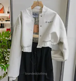 New miui clothing womens Jackets fur coatwomen crop top Outerwear white minimalist black luxury brand Genuine Leather Jacket Designer spring autumn short tops coat