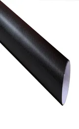 Schwarz 3D Carbon Faser Vinyl Wrap Sticker Bubble Car Bike Air Release Auto Boat Table Abdeckung Filmgröße 152x30mroll4356306