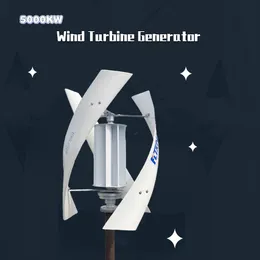 Gerador de turbina eólica vertical de 5000W com controlador híbrido Off Sistema de grade inversor 5kW para energia livre em casa com moinho de vento