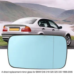 1 Pair Replacement for BMW E46 Blue Left Right Side Car Glass Heated Rearview Mirror Glass 51168250438