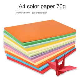 100st DIY Crafting Materials Folding Colored Papper Solid Color Square Origami Tools Scrapbooking Paper 70g A4 Copy Paper