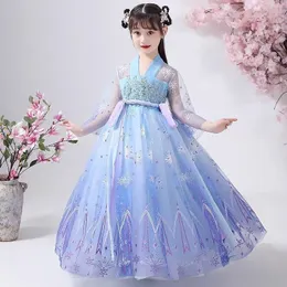 Chińska kurtka dziewczyna ludowy strój taniec chiński kostium dzieci wróżki dzieci