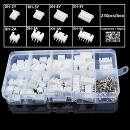 230 Pcs XH2.54 2p 3p 4p 5pin 2.54mm Pitch Terminal Male And Female Housing Kit Pin Connector Kit Connectors Adaptor XH Kits Box