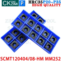 SCMT120404-HM MM252 SCMT120408-HM MM252 Karbür Ekler Harici Dönüş Ekleme Araçları SCMT CNC Mekanik Ahşap Metal Torna Araçları