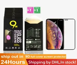 İPhone 1211 için Tam Kapak Temperlenmiş Cam Ekran Koruyucusu 11 Pro MAX XR X XS MAX 9D 9H 03mm Yüksek Kalite Perakende Kutusu7218684