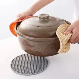 14/18 cm rotondo a calore resistente al calore resistente al tappeto in silicone berretto di bandiere per vaso non slip tavolo da cucina accessori da cucina onderzetters