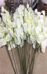 20pcslot Целая белая орхидея ветви искусственные цветы для свадебной вечеринки
