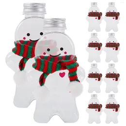 Depolama şişeleri 10 set Noel içecek şişe kurabiye kapları boş içecek sarma süt zencefilli kurabiye adam