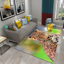 Tappeto leopardo 3d tappeto animale selvatico per animali selvatici per soggiorno camera da letto bagno tappetino tappetino per porte per bambini giocano a riposo tappeto