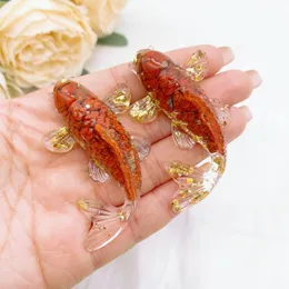 23 Natural Crystal Stone Kies Lucky Koi Fisch Figur Harz Mini Quarz Fancy Carp Statue Home Decor Desk Ornament Geschenk 240408