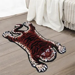 90cmx150cm Tufting Tiger Carpet Special-shaped Floor Mat Bedside Blanket Foot Pad Tiger Tapestry Non-slip Bath Rug Mats