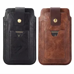 Skórzanie krowiem podwójna torebka 7.2 Dwa uchwyt na pasek z klipem na iPhone 15 14 13 12 11 Pro Max 8 Plus Mężczyźni Travel Table Bag kabury