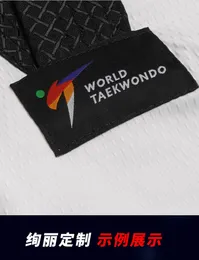 MOOTO Basic 5 Taekwondo Suits Unisex Training Taekwondo Suit Black Collar Water Drop Lines Design Could Customized Printing