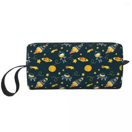 Cosmetic Bags Space Rocket Galaxy Planet Bag Large Capacity Universe Spaceship Makeup Case Beauty Storage Toiletry