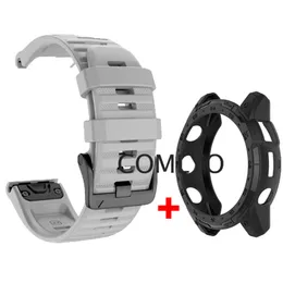 Garmin Tactix 7 Pro Enduro 2 Fenix 7X Case TPU Bumper Protective Shell Coverストラップシリコンクイックフィットブレスレットバンド用