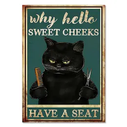 Винтажный умственная черная кошка плакат твои прикладные салфетки плакаты напечатаны мои лорд -стена картин