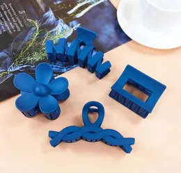 Punk Blue Metal Hair Clip Nische Design Sinn für Metall Wind Großer Griff Clip Senior Senior Sinne of Light Luxury Hai Clip