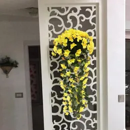 Flores decorativas Flores artificiais Videira elegante Garland de cor roxa para casa de casamento em ambientes externos em casa