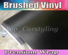Darkest Grey Brushed Metallic Vinyl Wrap Film Anthracite Brushed steel alumium Car Wrap Sticker With Air Channle 152x30mRoll 4278358