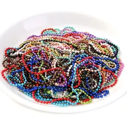 Iyoe 5st 1,5-2,4mm 70 cm Multicolor Metal Ball-kedjor för att tillverka halsbandskedjor Pärlor Anslutning DIY smycken Tillbehörsförsörjning