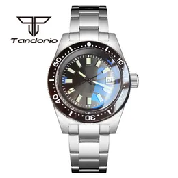 Tandorio 62mas NH35A PT5000 300M Automatyczne nurkowanie mężczyzn Watch Where AR Sapphire Glass 120 Kliknięcia obrotowe ramki data stalowa bransoletka