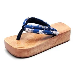 Summer Japanese Wood S Anime Cosplay Shoes Oriental Chinese Traditionella högklackade Getas Women Man Woode Paulownia Slippers9847429