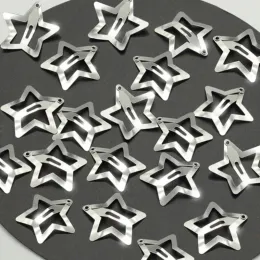 2/100st Silver Star Hair Clips for Girls Filigree Star Metal Snap Clip Hairpins Barrettes Hår smycken Nickel gratis bly gratis