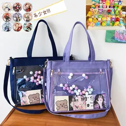 Itabag New Anime Single Messenger Messenger Bag de grande capacidade Bolsa de uniforme de estudante Meninas japonesas Transparent Canvas JK Bag