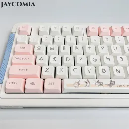 Клавиатуры XDA PBT Клавицы туман в ноябре/Miaomiao/Strange Cat Dye Sub Keycap для игр механической клавиатуры ISO/ABNT2 Cherry MX Switch