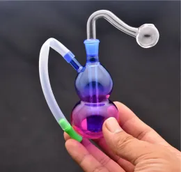 Mini tubulações de água de queimador de óleo de vidro com reciclador Dab Rig Bongs Hand Bongs grossa Pyrex Hooky Hookah para fumar com tubo de queimador de óleo de 10 mm