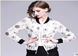 Rebicoo New Womens Summer Sexy Floral Embroidery Lightweight Bomber Jacket Coat Whole8380847