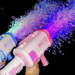 Kum Oyun Su Eğlencesi 64 Delik Çocuk Gatling Bubble Gun Oyuncak Şarj Elektrikli Otomatik Kabarcık Makinesi Açık Sabun Su Noel Hediyesi L47