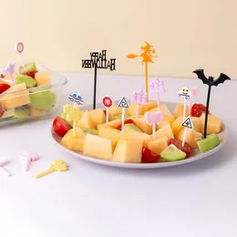 Gafflar tecknad frukt gaffel mini barn snacks tårta dessert tandpetare bento luncher låda för barn tillbehör festdekor