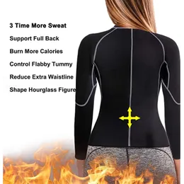 Kobiety Sauna garnitur strata masy ciała Kurtka Długie krótkie rękawie odchudzanie Top Fat Burner Body Shaper Trening Shapewear Gym odzież sportowa