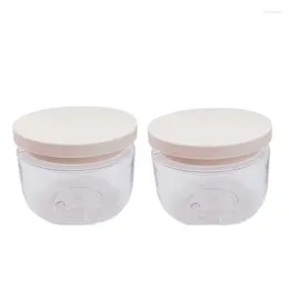 Storage Bottles Clear Cream Jar Wide Month Bottle Empty Round Bottom Hair Mask Pot White Green Screw Lid Plastic Containters For Cosmetics