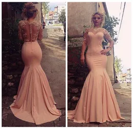 O Boyun Yarım Kollu Denizkızı Akşam Elbiseleri Pembe Dantel Aplikler Seksi İnce Arapça Zuhair Murad Akşam Elbiseleri 2016 Top S4790118