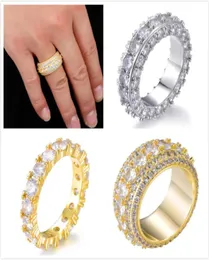 Personalisierte goldene Frauen Herren Full Diamond Iced Man Hochzeit Verlobungsringe Pinky Ring Hip Hop Rapper Schmuck für Männer Frauen Fo8493205