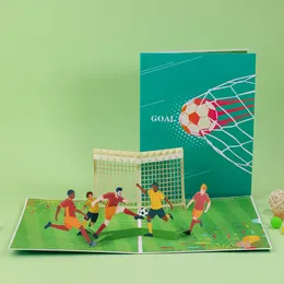 Pop pop up calcio di calcio di ringraziamento biglietti con busta Brithday Gifts Card Blank Postcard Lascia i migliori auguri a padre amico