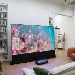 150 Zoll 4K UHD Laser TV ALR -Projektor Bildschirm Pro Motorized Floor Steigend t Prism UST Apr Projektionsbildschirm für UST -Projektor