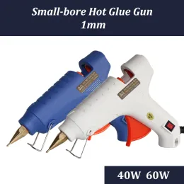 بندقية 40W 60W EU AU US UK Plug Hot Melt Glue Gun 1mm Smallbore Smallbore Pure Pure مع تشغيل/إيقاف تشغيل الطاقة 11 ملم العصي غراء 2pcs 5pcs