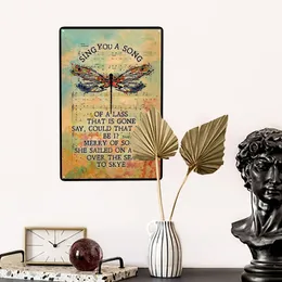 Zinnschild Vintage Skye Boat Song für Fan Outlander Singen Sie Sie ein Lied eines Lass Hippie Dragonfly Ungeordnetes Metallschild, die meisten