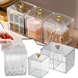 Caixas de armazenamento maquiagem quadrada esponjas jar 4 folhas trevo tampa de mesa de mesa de pó à prova de poeira papelaria fones de ouvido