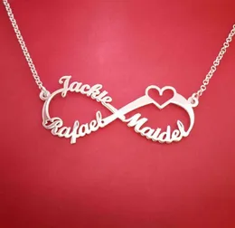 Rostfritt stål Anpassat namn Halsband Personligt Rose Gold Silver Infinity Pendant Friendship Necklace Jewelry Friend Gift 2111232648370