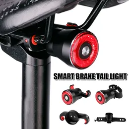 ZK30 Bicycle Q5 Smart Auto Brake Sensing Light IPx6 Waterproof LED Charging Cycling Taillight Bike Rear Light Accessories