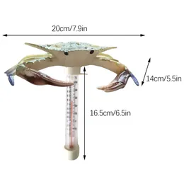 Summer Pool Floating Thermometer Spa Party Spoof Prop in handtag Crab Model Pool Thermometer Digital