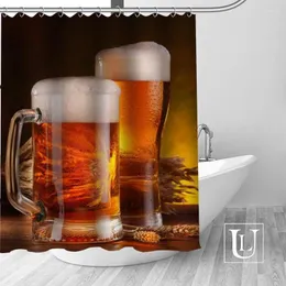 Shower Curtains Custom Beer Mug Curtain MORE SIZE Waterproof Fabric For Bathroom Decor Drop