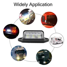 1/2pcs araba plaka plakası ışıkları 6 LED 500lm Evrensel Otomatik Kamyon Otobüs Motosiklet Arka lamba Gece Güvenliği Sürüş Yan Lamba Işığı