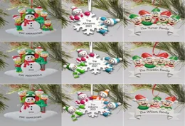 Ornamenti natalizi decorazioni Quarantine Sopravvissuto Resina Ornamento Creative Toys Creative Tree Decor per Mask Snowman Hand Hanitized Family4812605